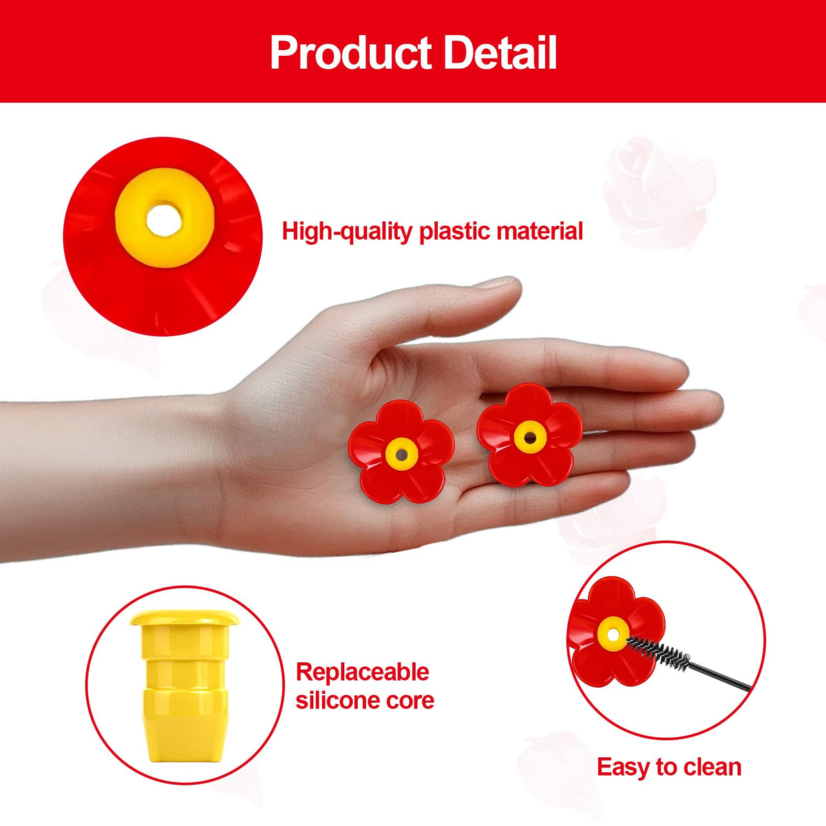 Amzlysdok replacement flowers fit most feeders for quick, tool-free replacement.