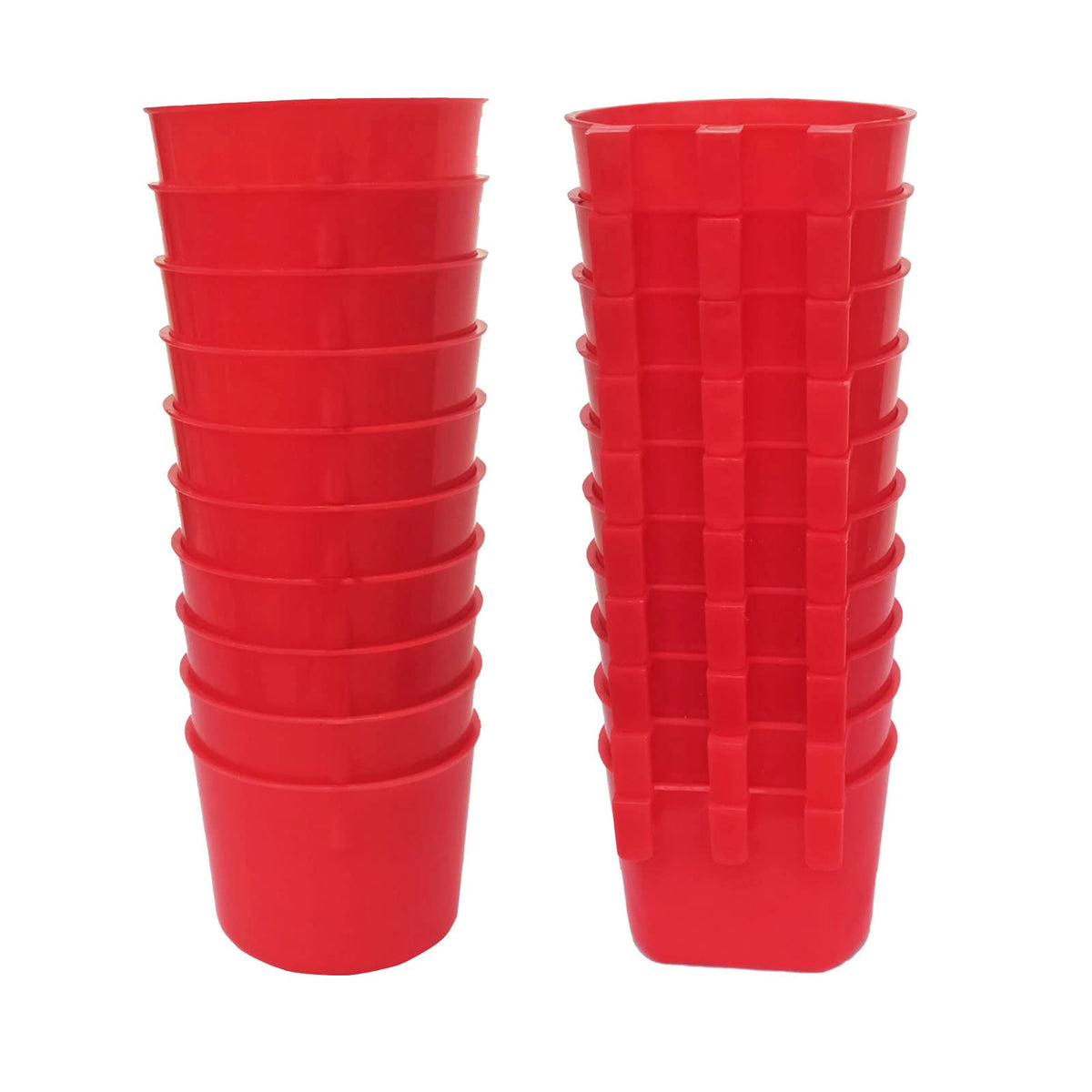 AMZSYLV 20-pack cage cups installed inside a coop for easy feeding.
