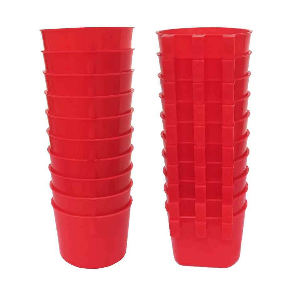 AMZSYLV 20-pack cage cups installed inside a coop for easy feeding.