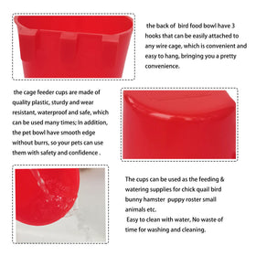 AMZSYLV durable plastic feeding waterer for birds and small pets.