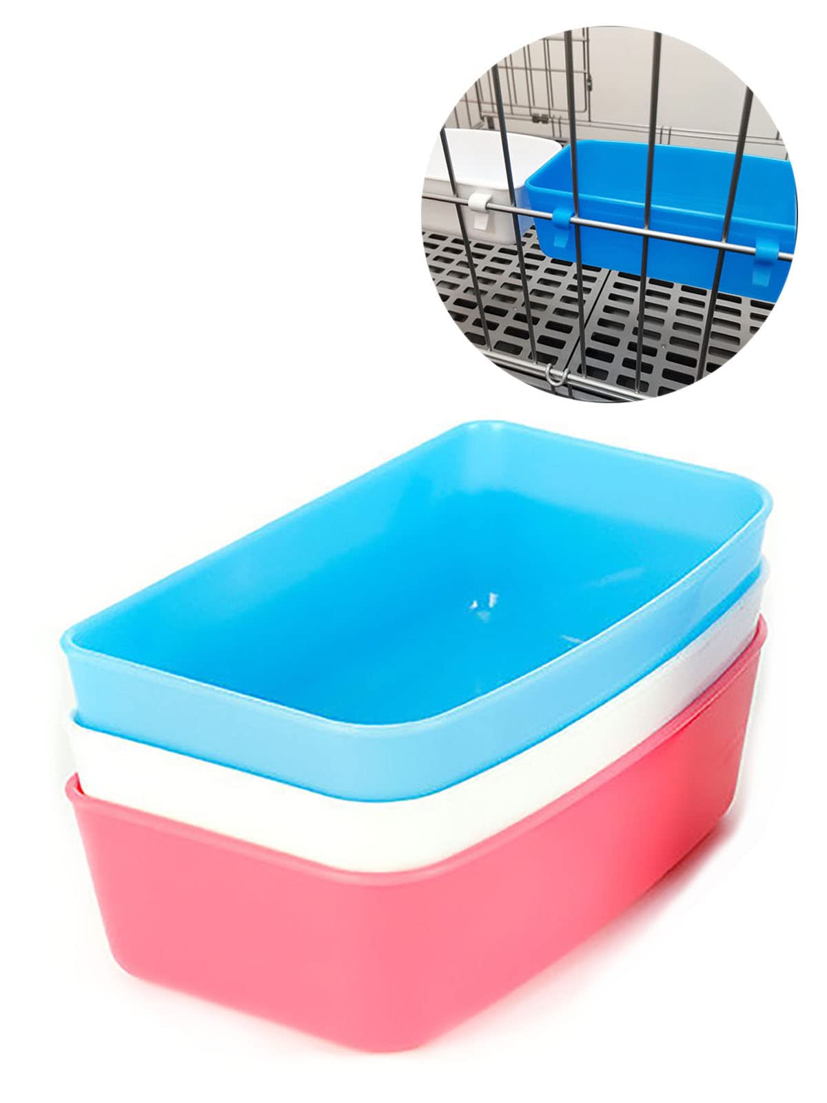 AMZSYLV pack of 3 rabbit feeder waterer 15oz mounted on cage for easy access