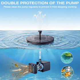 AMZtime easy setup for outdoor fountains in garden or pond.