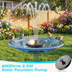 AMZtime height-adjustable solar pump showing 15-27 inch range.