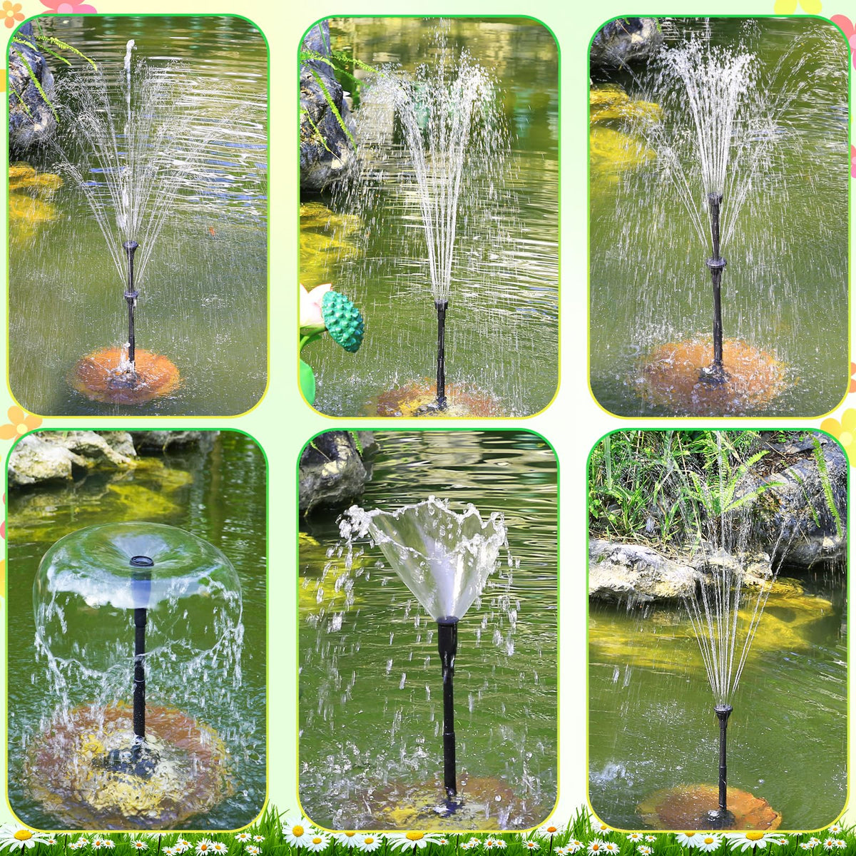 AMZtime spray head nozzles offer varied fountain effects