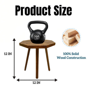 amzwkt wooden plant stand side angle shows sturdy construction for heavy pots.
