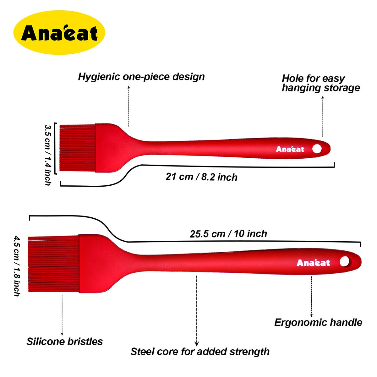 Anaeat heat-resistance up to 446F, stable performance during grilling.