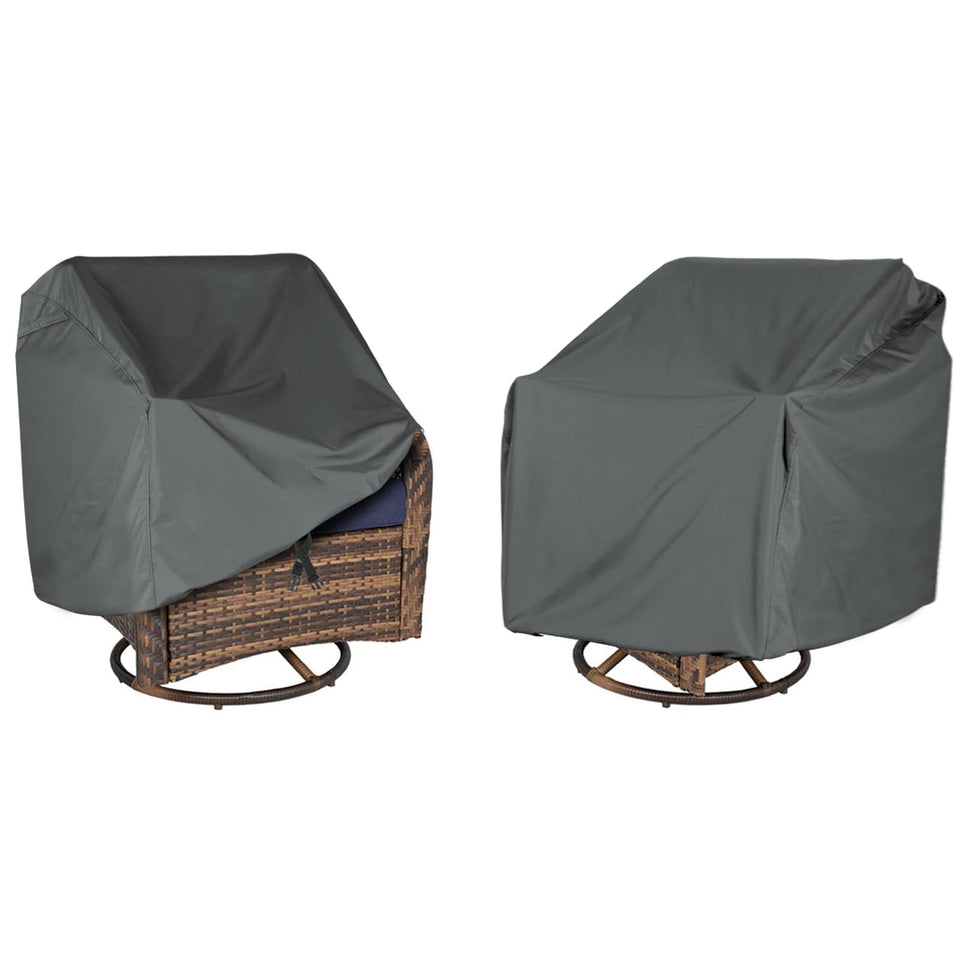 ANANMEI patio chair cover universal fit protects swivel chairs from sun and rain.