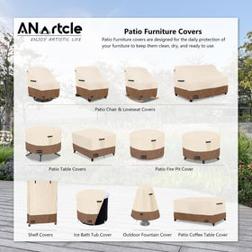 ANartcle 600D waterproof outdoor chair cover shields furniture from rain and UV