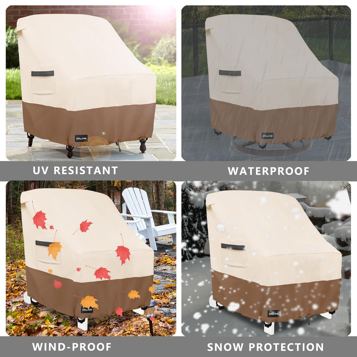 ANartcle two-pack outdoor chair cover for versatile protection