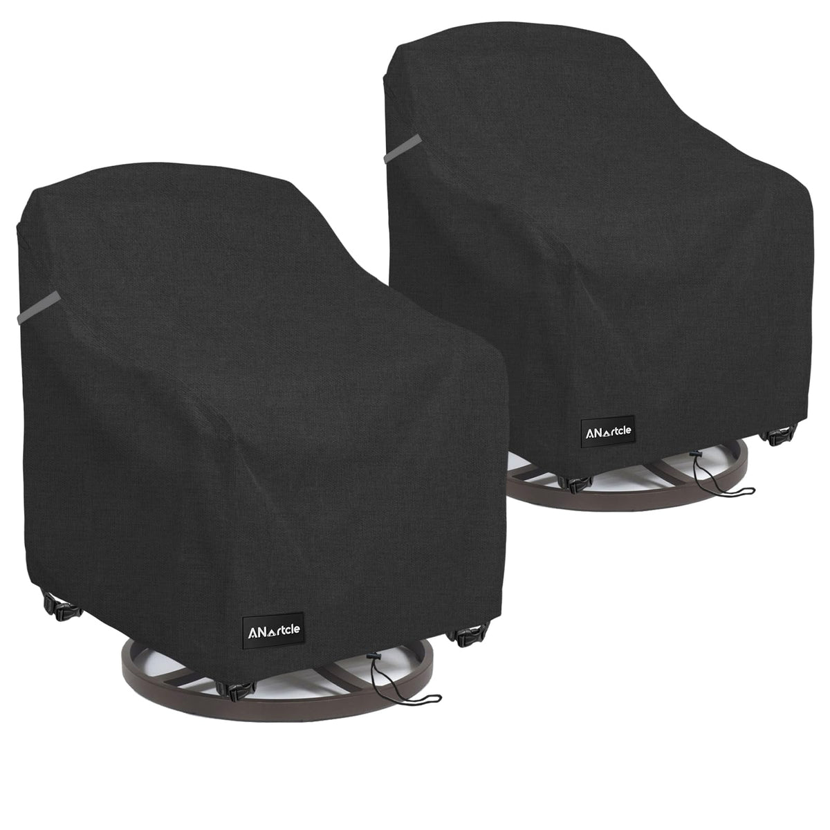 ANartcle outdoor swivel lounge chair cover 2-pack protects chairs from rain and UV exposure.