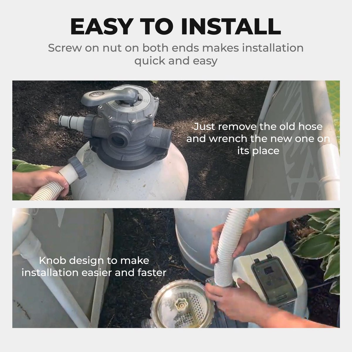ANATIA 11535 hose connected to Intex 26371EH for easy setup