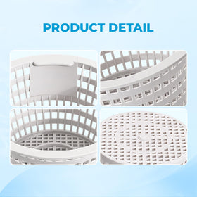 ANATIA skimmer basket made of durable plastic resin for outdoor pool longevity.