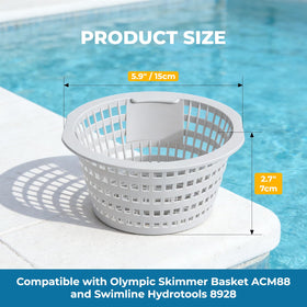 ANATIA skimmer basket with ACM88/Swimline 8928 compatibility for a secure replacement.
