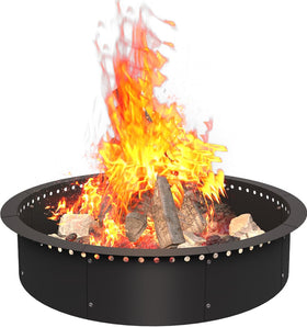 AnBaiMei smokeless fire pit ring 39-inch dimensions for roomy outdoor fires.