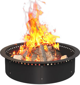 AnBaiMei 31-Inch Fire Pit Ring top view showing large burn area for gatherings