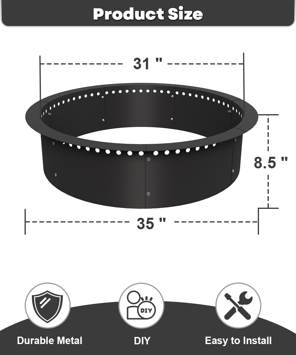 AnBaiMei fire pit ring in-ground installation using sand base