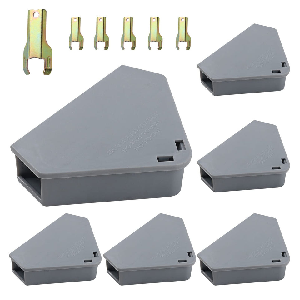 Anblak mouse station 6-pack with keys for secure indoor placement.