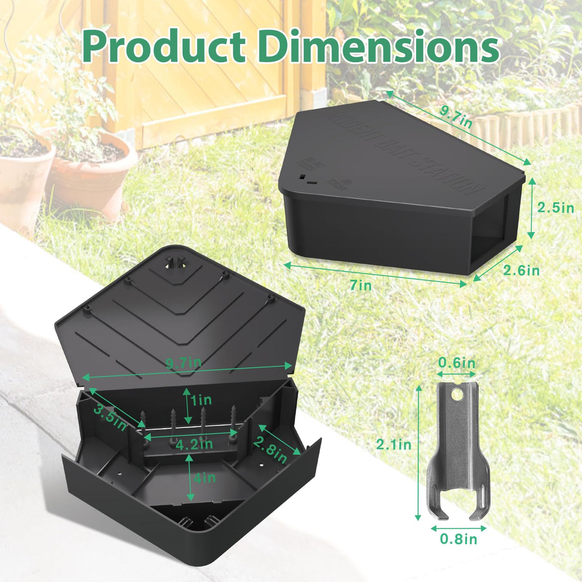 Anblak rat station durable plastic construction conveys long-lasting protection.
