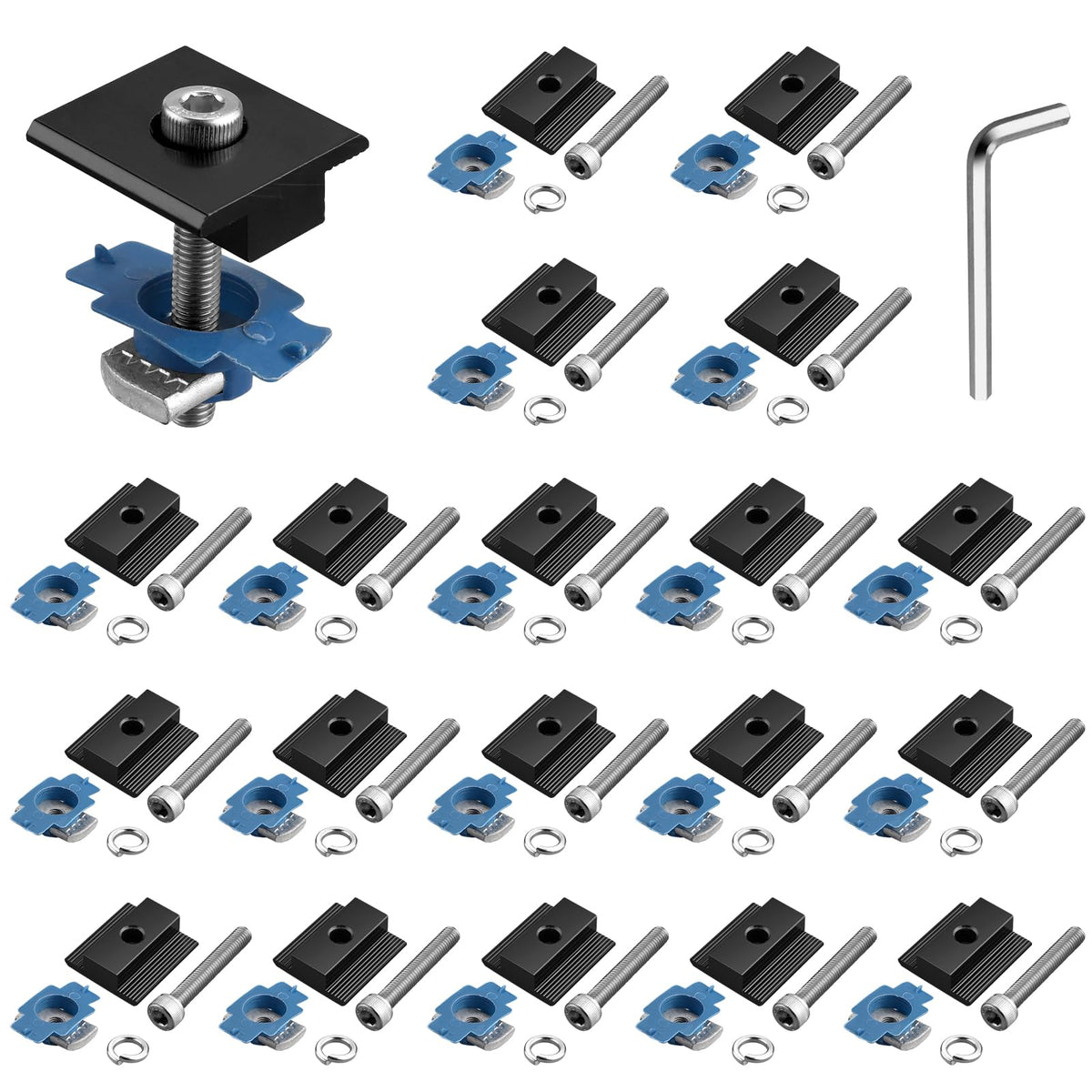 Anbte 20-piece mid clamp kit ready for solar projects