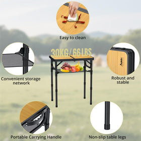 Durable aluminum frame on Anbte camping table for outdoor use