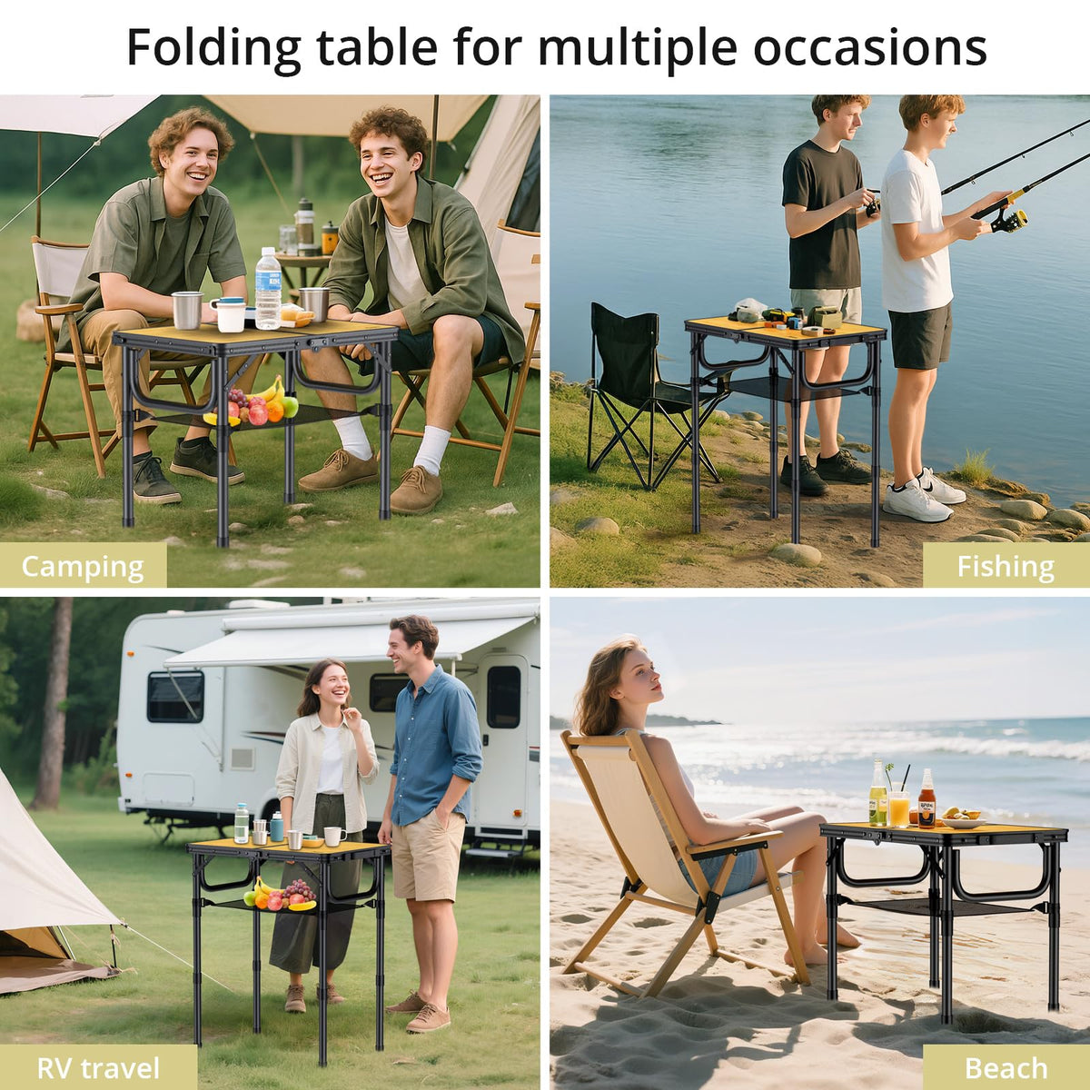 MDF tabletop with light oak grain for easy cleaning outdoors