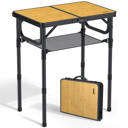 Anbte 2ft camping table setup on grass with sturdy aluminum frame