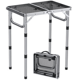 Anbte 2ft folding grill table in compact folded form for travel