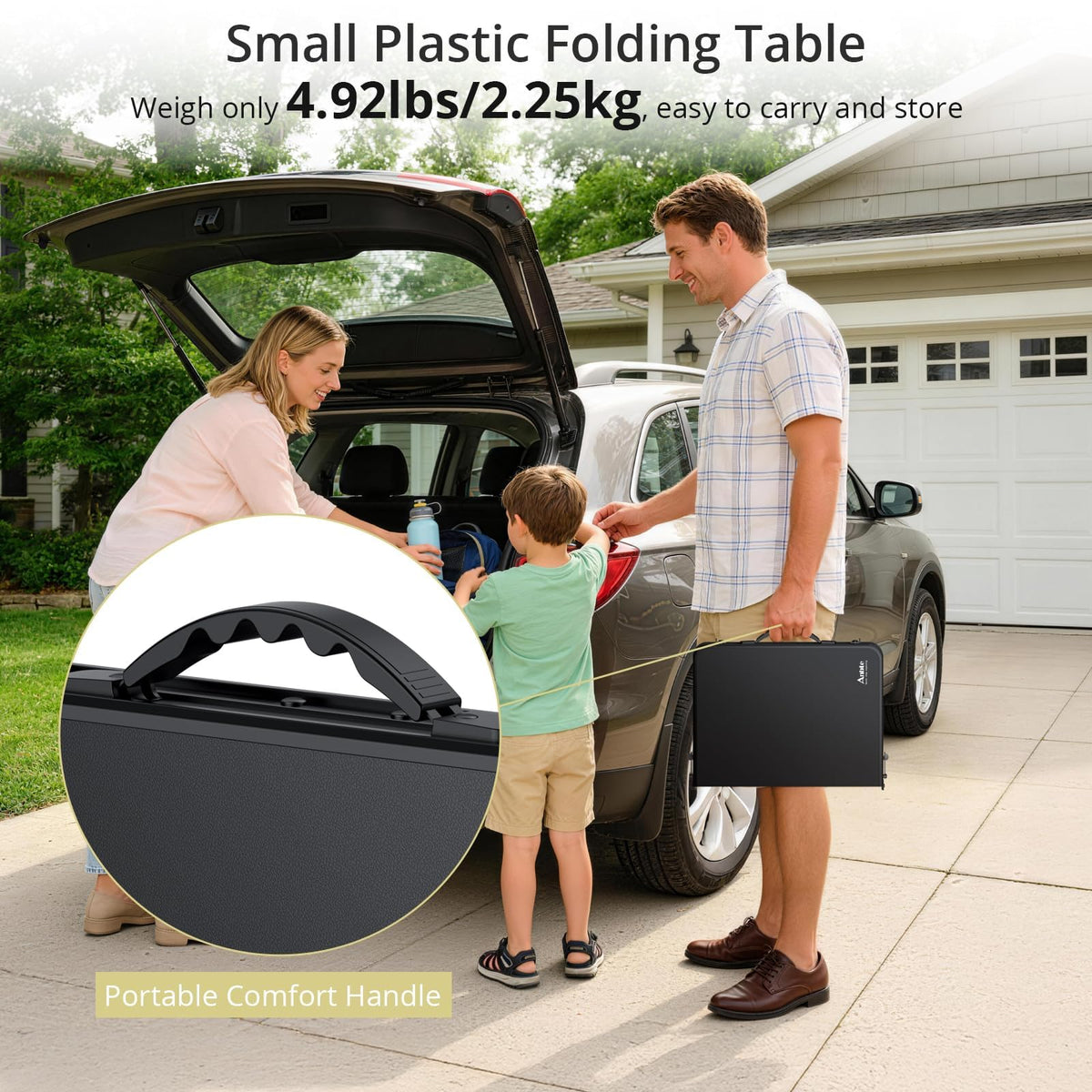 Anbte aluminum-frame folding table delivers durable support for camping and backyard use.