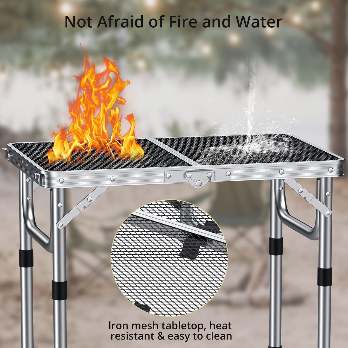 Anbte lightweight aluminum frame enhances portability at the campsite