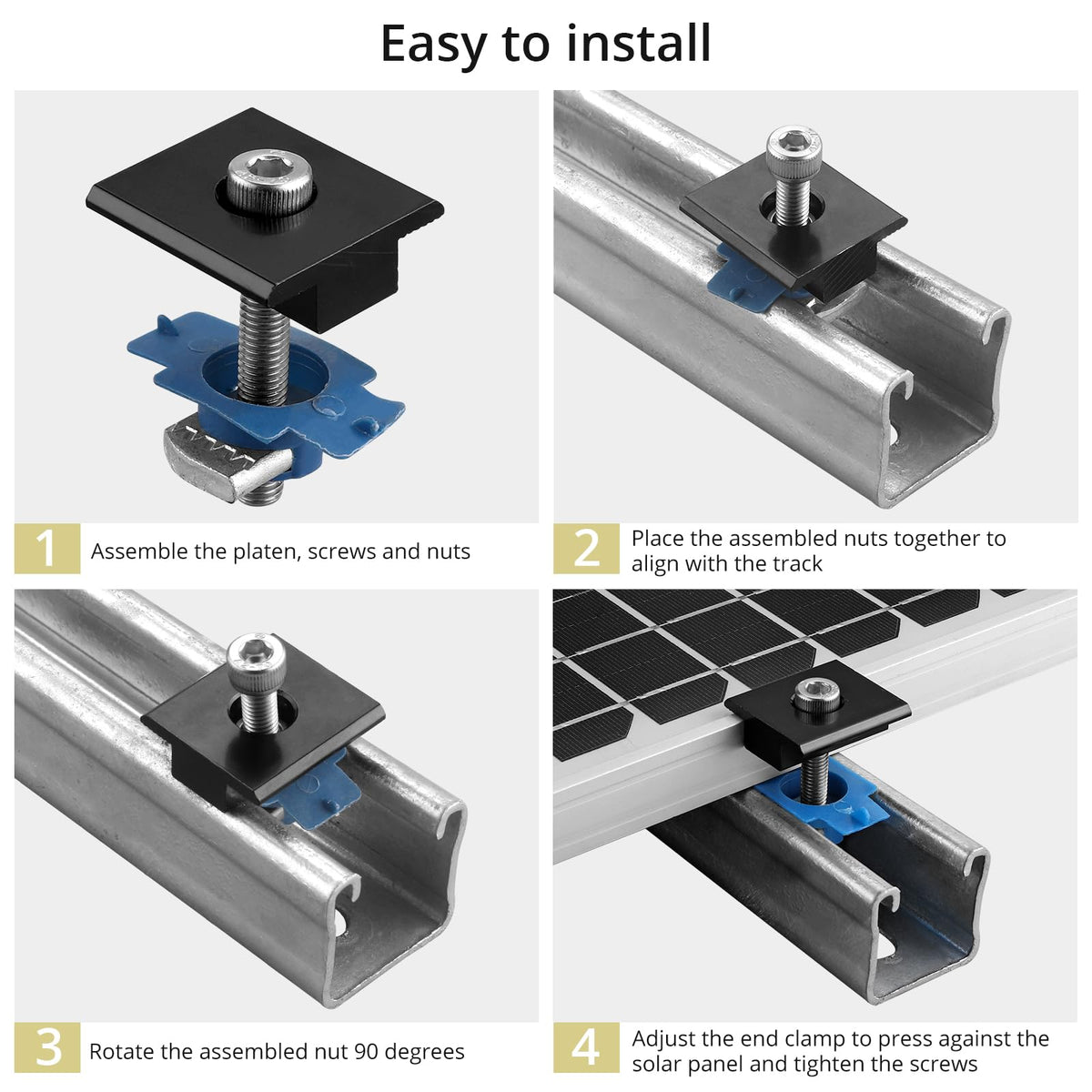 Anbte aluminum mid-clamp close-up highlighting durable construction
