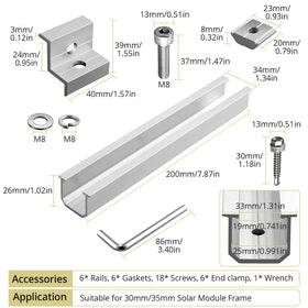 Anbte end clamp 30mm 35mm secures different frame sizes.