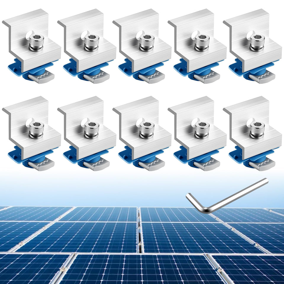 Anbte end clamp 30mm for standard unistrut; secure solar panel mounting.