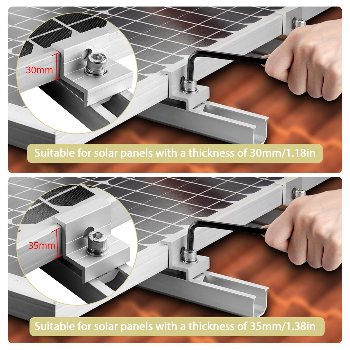 Anbte compatible with flat and pitched roof mounts.