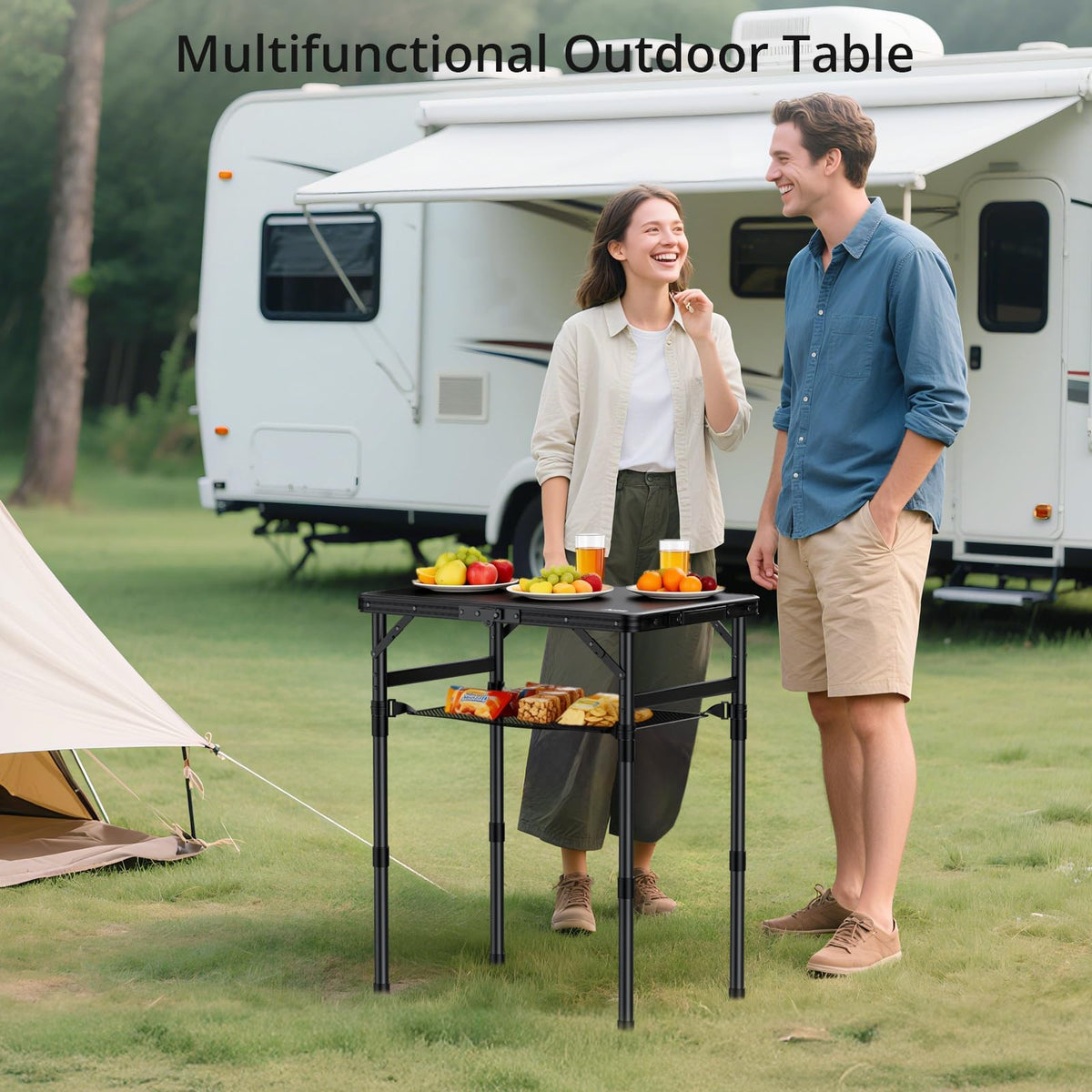 Anbte folding table legs adjustable height for flexible seating arrangements.