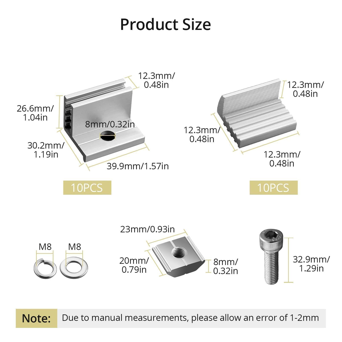 Anbte M8 bolts included for secure rooftop mounting