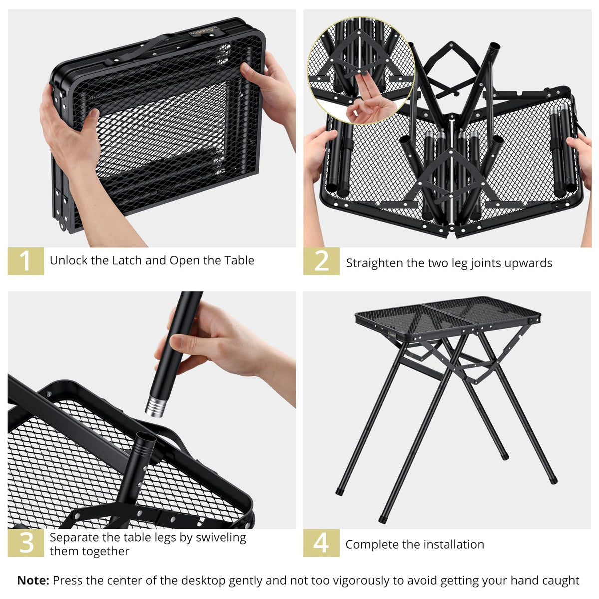 Anbte lightweight metal frame holds up to 180 pounds.