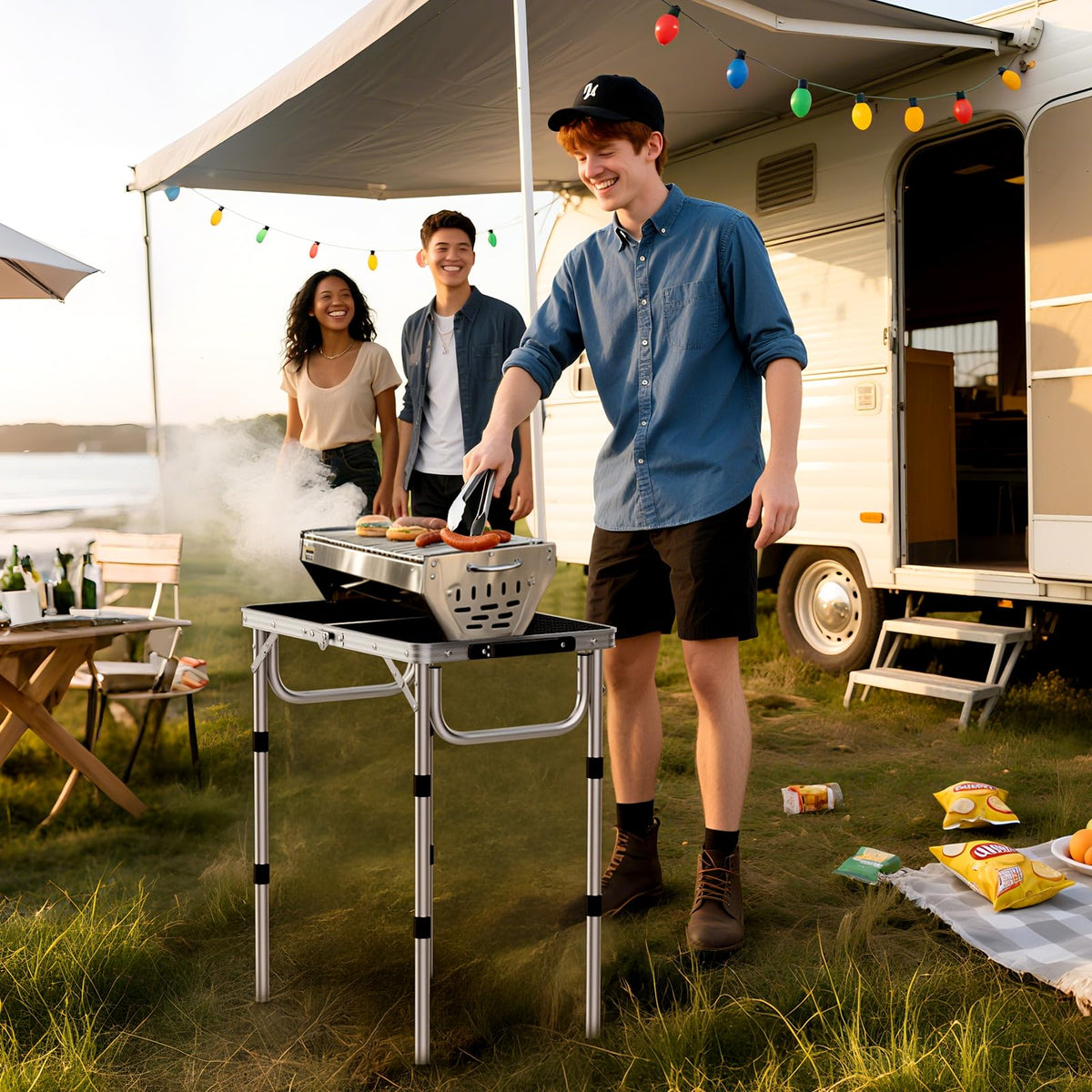 Anbte portable carrying handles simplify moving the setup