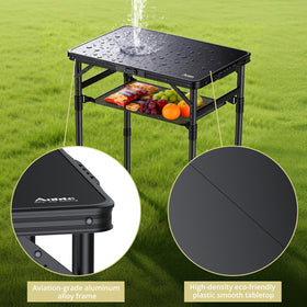 Anbte portable folding table is compact and quick to set up.