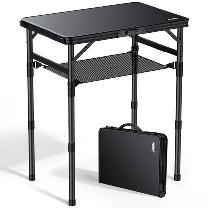 Anbte small folding table tabletop offers a stable waterproof surface for outdoor meals.