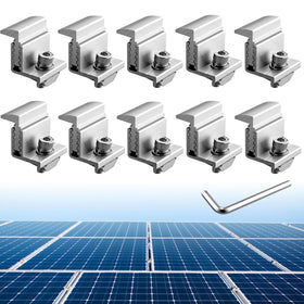Anbte solar end clamp adjustable for 30-50 mm thickness on a roof edge