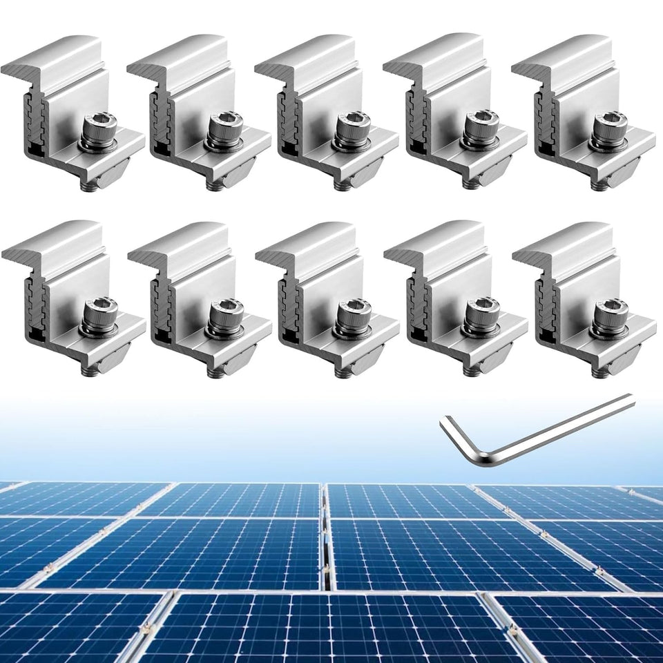 Anbte solar end clamp adjustable for 30-50 mm thickness on a roof edge