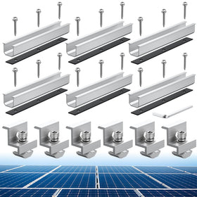 Anbte solar panel bracket kit rail secures panels on diverse roofs.