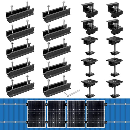 Anbte solar panel mounting brackets rails secure rooftop installation with durable aluminum design.