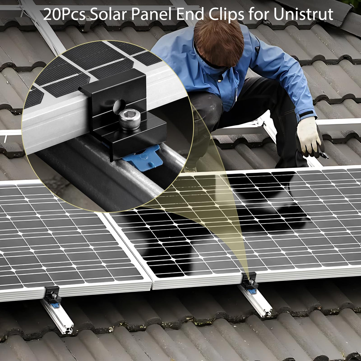 Anbte Unistrut-compatible mounting for versatile roof projects.