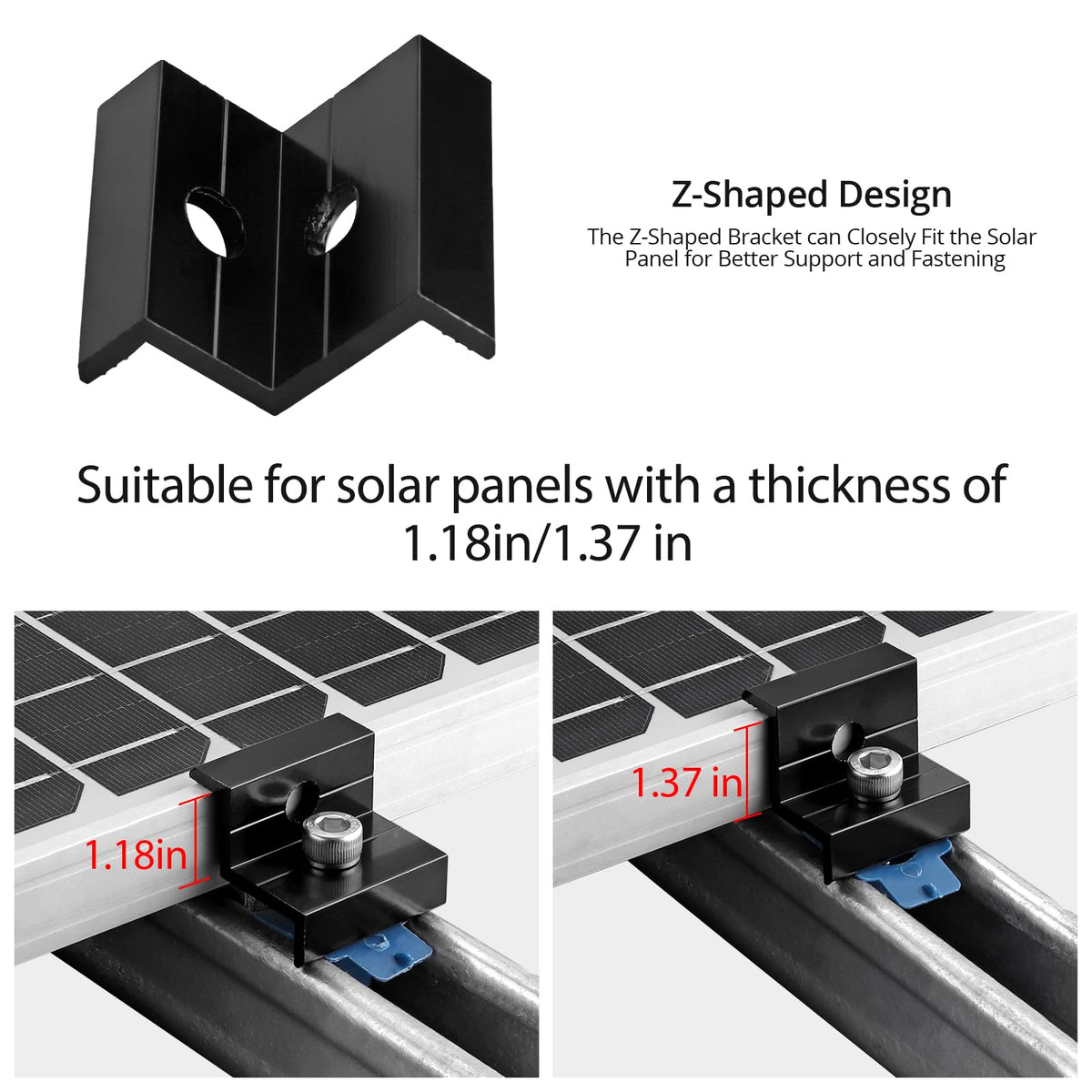 Anbte two-hole end clamp enables easy alignment and fixing.