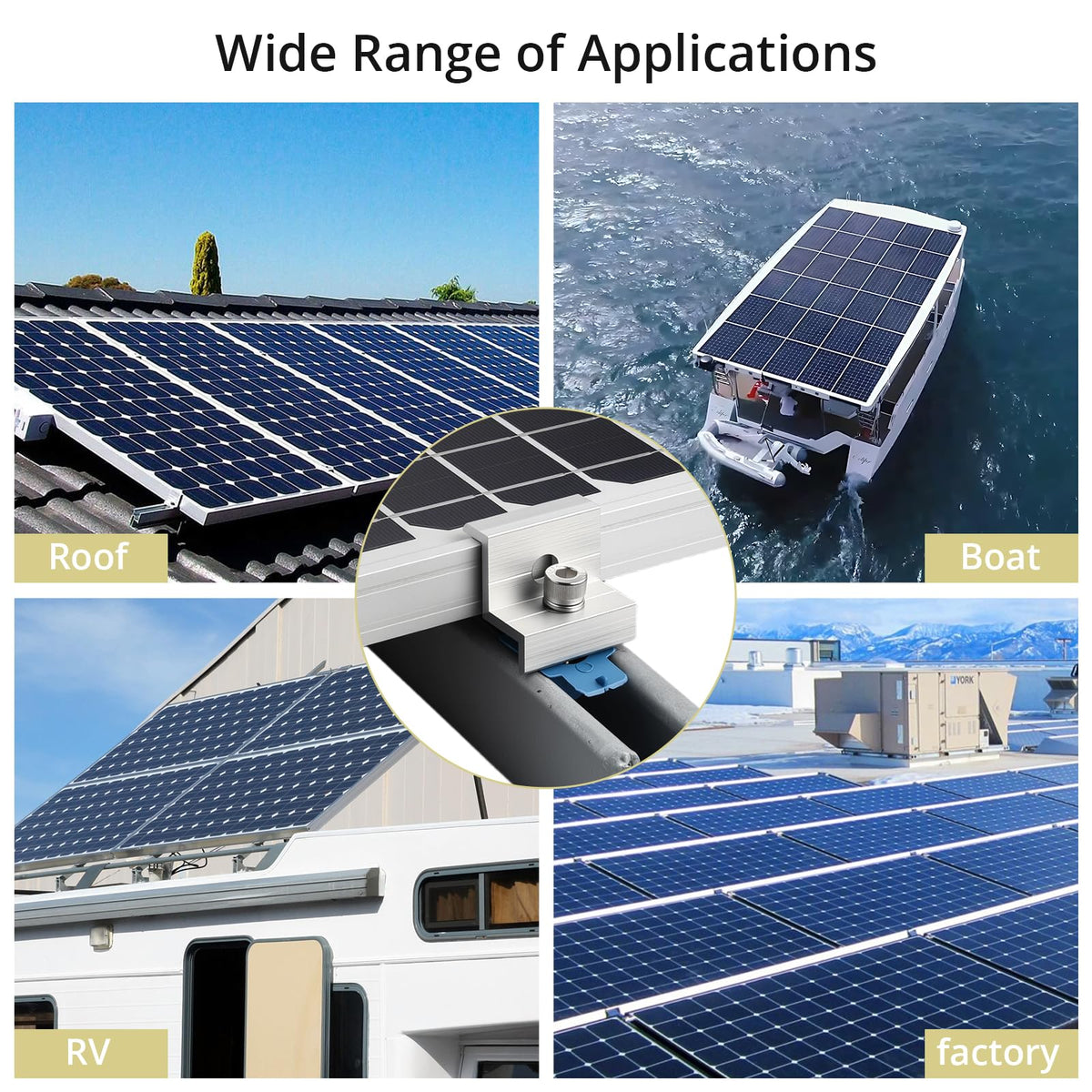 Anbte wide roof compatibility; suitable for flat and pitched roofs.