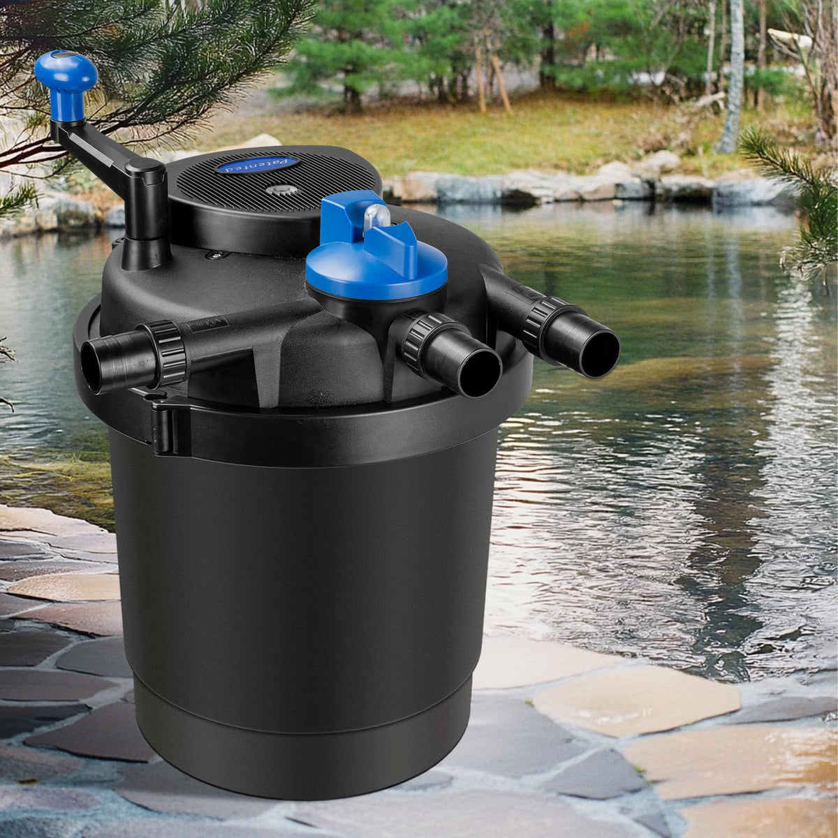 Koi pond setup with Anbull bio-pressure filter