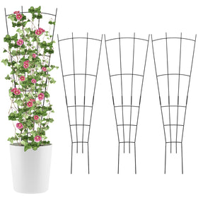 ANCOUUIN 32-inch fan-shaped trellis supports climbing vines outdoors