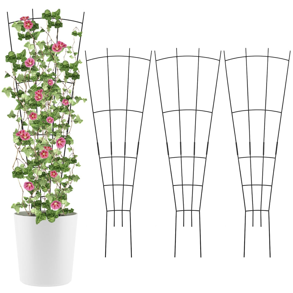 ANCOUUIN 32-inch fan-shaped trellis supports climbing vines outdoors