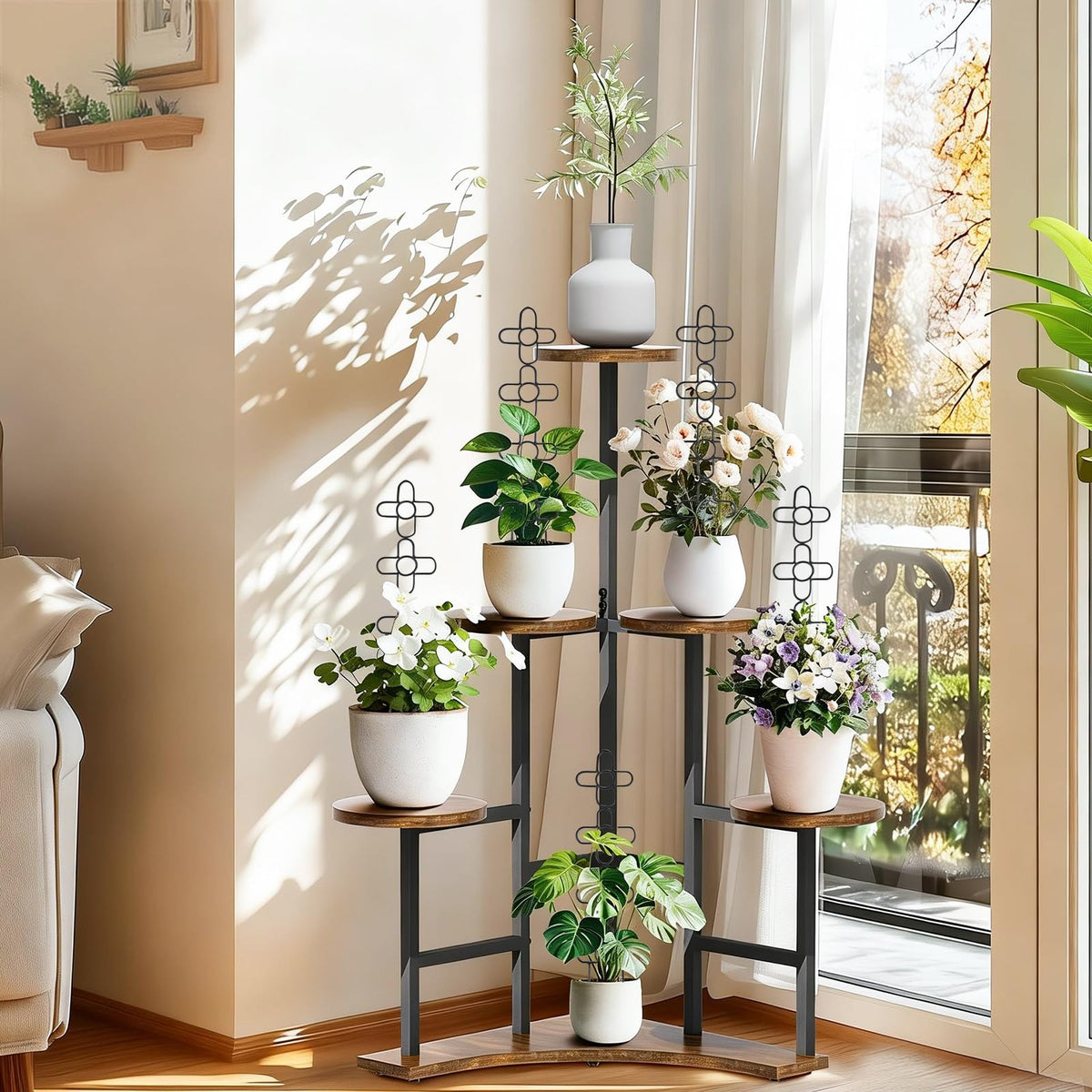 ANCOUUIN ivy-friendly trellis supports flowering vines on porches